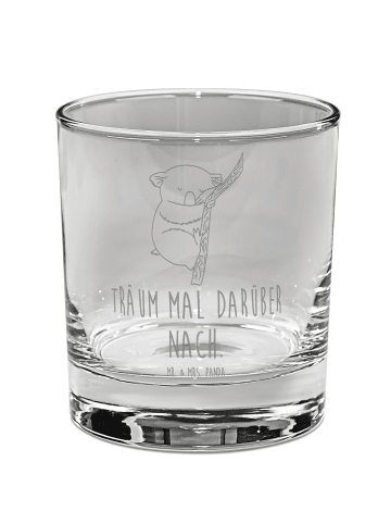Mr. & Mrs. Panda Whiskey Glas Koalabär mit Spruch in Transparent