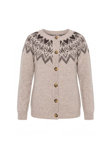 Ulla Popken Strickjacke in beige melange