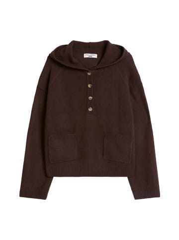 Marc O'Polo DENIM Merino-Strick-Hoodie oversize in Espresso Brown