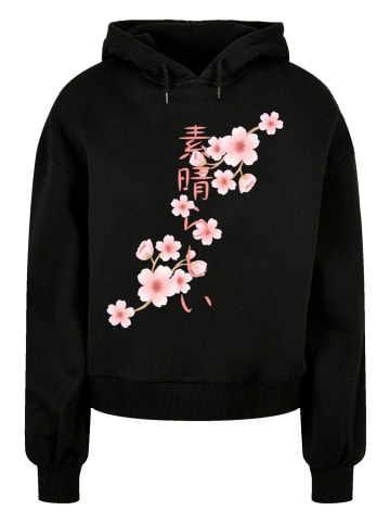 F4NT4STIC Organic Oversized Hoodie Kirschblüten Asien in schwarz
