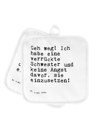 Mr. & Mrs. Panda Topflappen Geh weg! Ich habe... mit Spruch in Weiß