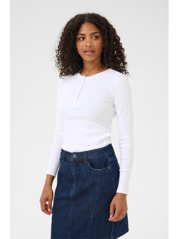 Kaffe Langarm-Bluse KAcarna Slim fit in Optical White