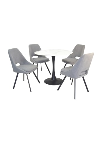 möbel-direkt 5tlg. Tischgruppe bestehend aus Esstisch und 4 Stühlen in grau