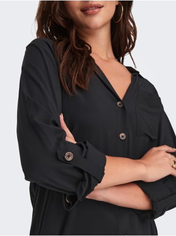 JACQUELINE de YONG Bluse mit Hemdkragen locker geschnitten langarm in Schwarz-2
