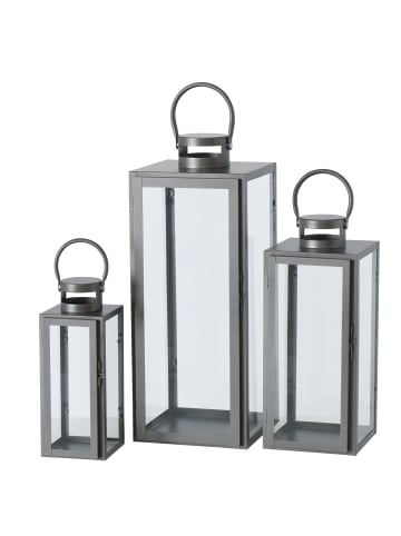 Boltze Laterne Arana 3er-Set in grau