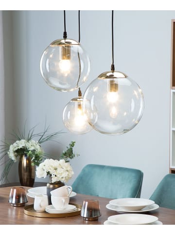 Beliani Pendelleuchten LADON in Gold/Transparent - (W) 25 x (H) 110 x (L) 25 cm