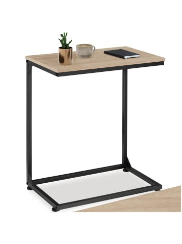 tectake Beistelltisch Cardiff 55,5 x 35 x 67 cm, Industrial Holz hell, Eiche Sonoma