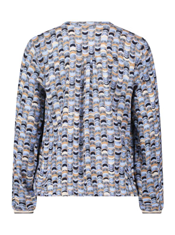 BETTY & CO Schlupfbluse mit Print in Light Blue/Camel