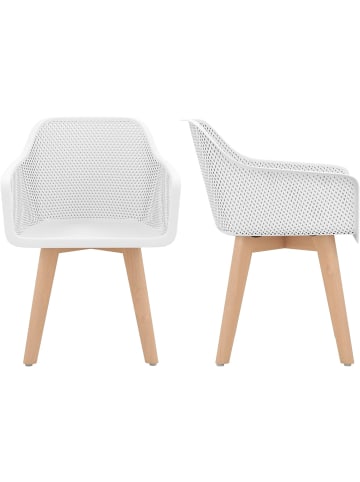 COSTWAY 2er Set Esszimmerstühle in Weiß