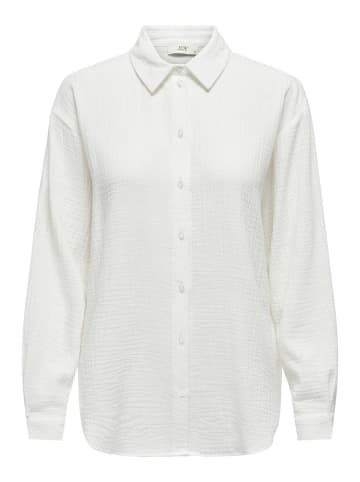 JACQUELINE de YONG Elegantes Hemd Langarm Bluse in Knitteroptik JDYTHEIS in Weiß