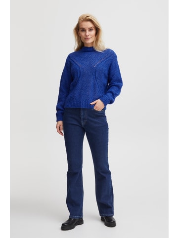 PULZ Jeans Strickpullover PZIRIS Pattern Pullover in blau