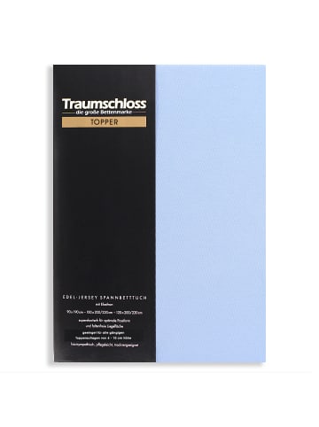Traumschloss Topper Edel-Jersey Spannbettlaken in mittelblau