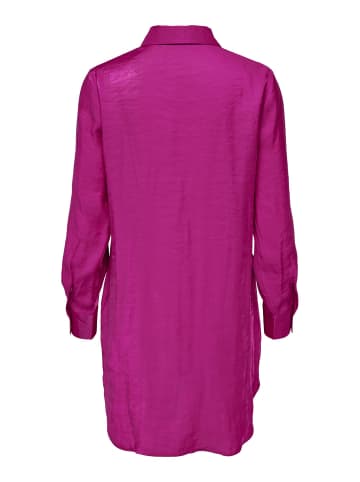JACQUELINE de YONG Oversized Satin Hemd Bluse Lang Business Tunika JDYPARIS in Lila