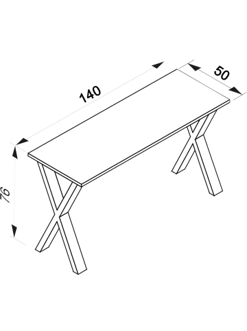 VCM  Premium Holz Esstisch Tisch Xona X Weiß in Schwarz / Anthrazit