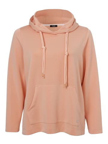 FRAPP  Pullover Dezentes Kapuzensweatshirt in unifarbenem Design in peach