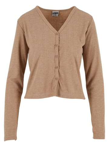 Urban Classics Urban Classics Ladies Rib Cardigan in beigemelange