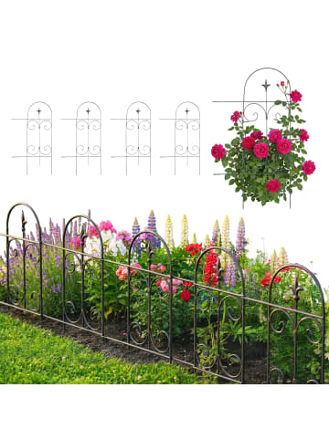 relaxdays 5 x Beeteinfassung in Schwarz - (B)44 x (H)81 cm