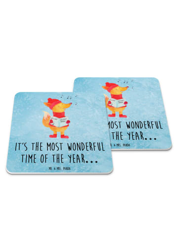 Mr. & Mrs. Panda Coaster Fuchs Sänger mit Spruch in Eisblau