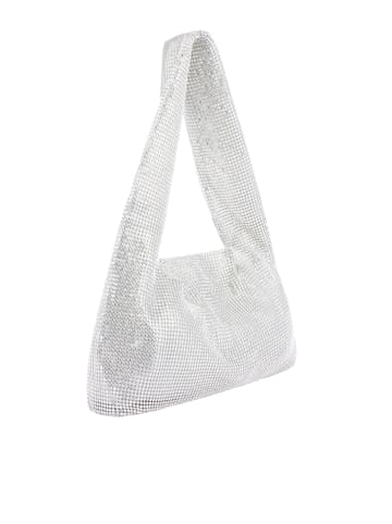 faina Damen Schultertasche Aus Kristallen in Silber