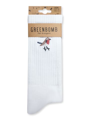 GreenBomb Socken Animal Sparrow in Weiß