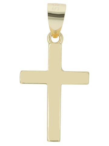 Adeliás Unisex Anhänger – Kreuz Kreuzanhänger aus 925 Silber in gold