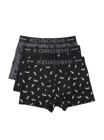 KOROSHI Pack boxer unterhose in bunt