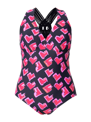 Ulla Popken Badeanzug in schwarz
