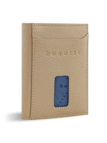 Bugatti Secure Slim Geldbörse RFID Schutz Leder 8 cm beige