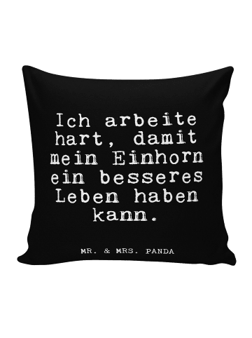 Mr. & Mrs. Panda Sofa Kissen Ich arbeite hart, damit... mit Spruch in Schwarz