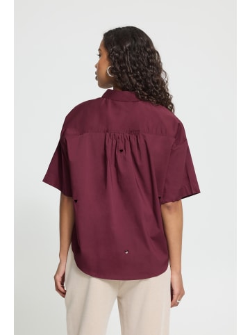 ICHI Kurzarm-Bluse IHLELAYA Baggy fit in Vineyard Wine