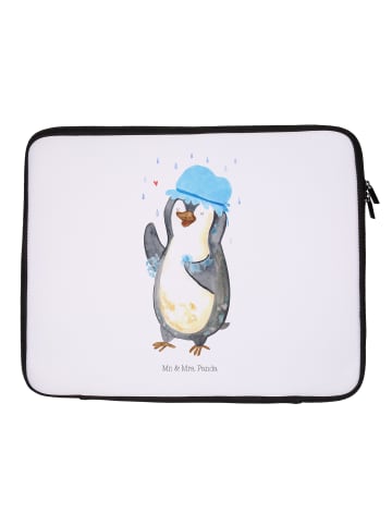 Mr. & Mrs. Panda Notebook Tasche Pinguin Duschen ohne Spruch in Weiß