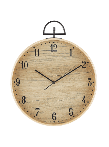 Beliani Wanduhr OPFIKON in Braun/Schwarz/Beige - (W) 40 x (H) 48 x (L) 6 cm
