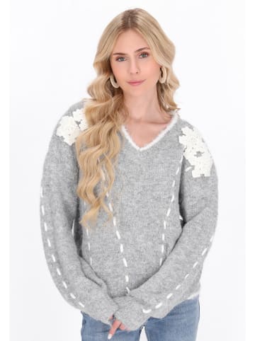 IZIA Women Sweater in light grey melange
