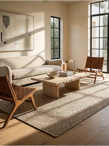 KADIMA DESIGN Flachwebteppich Uni flachgewebt pflegeleicht Wohnzimmer Flur Esszimmer in Natur