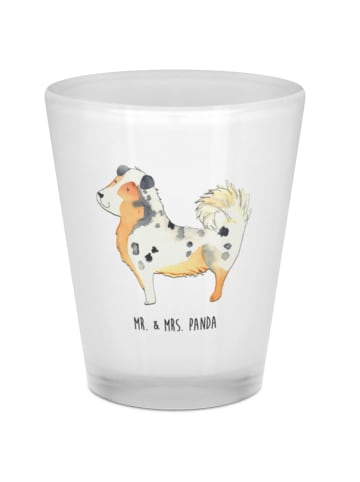 Mr. & Mrs. Panda Schnapsglas Hund Australien Shepherd ohne Spruch in Transparent
