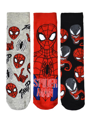 Spiderman 3er Pack Marvel Spiderman Socken Strümpfe in Mehrfarbig