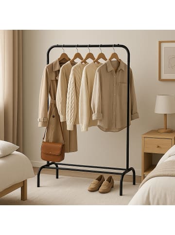 relaxdays Kleiderständer in Schwarz - (B)110 x (H)150 x (T)40 cm