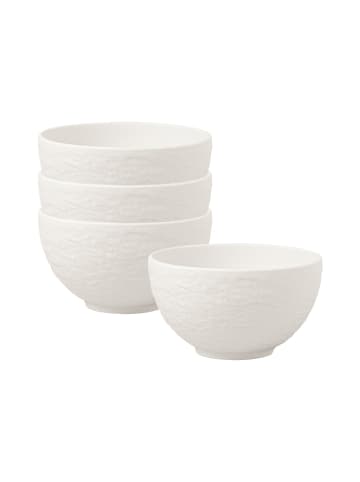 Villeroy & Boch 4er Set Reisbols Manufacture Rock Blanc ø 10,8 cm in weiß