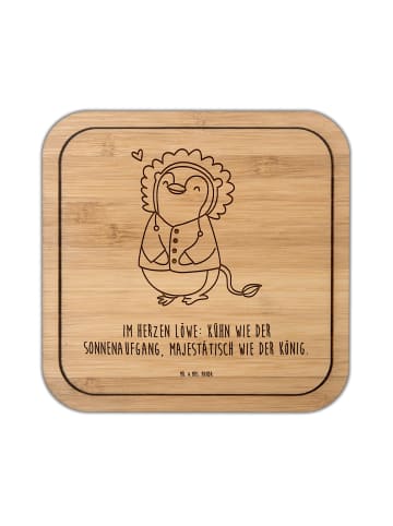 Mr. & Mrs. Panda Untersetzer quadratisch Löwe Astrologie mit Spruch in Transparent