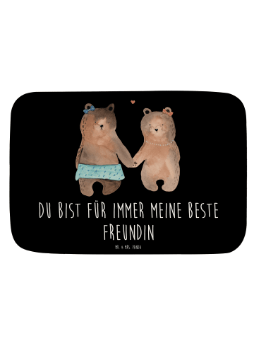Mr. & Mrs. Panda Badvorleger Bär Freundin mit Spruch in Schwarz