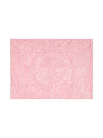 Almina Almina Extra Weiche Wolldecke 160x220 cm 100% PES mit Blumen in Rosa