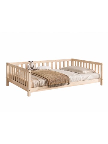 58 aufm Kessel BODENBETT Kapua 140x200 umbaubar zum Tagesbett Kiefer Massivholz Natur
