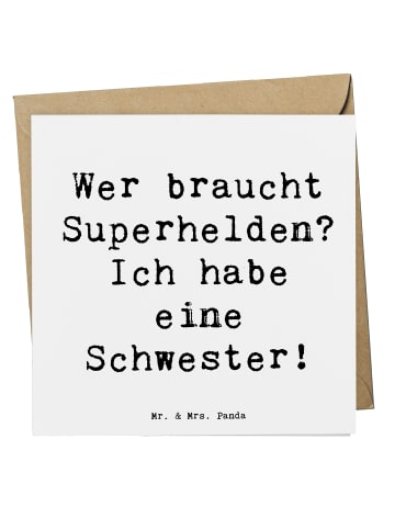 Mr. & Mrs. Panda Deluxe Karte Spruch Liebe Schwester mit Spruch in Weiß