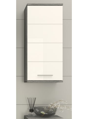 Inn.Furn Hängeschrank weiß Hochglanz, grau, Badschrank mit 3 Fächern