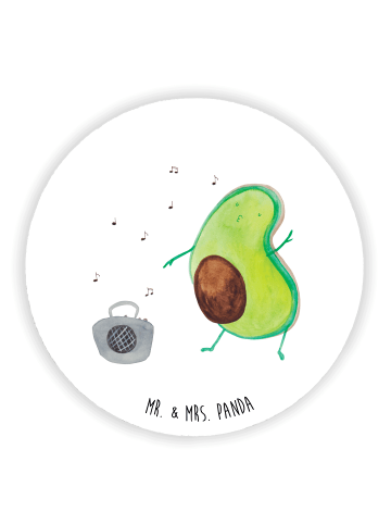 Mr. & Mrs. Panda Rund Magnet Avocado Tanzen ohne Spruch in Weiß