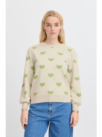 ICHI Strickpullover IHBRIELLE Loose fit in Oatmeal w. Green Tea