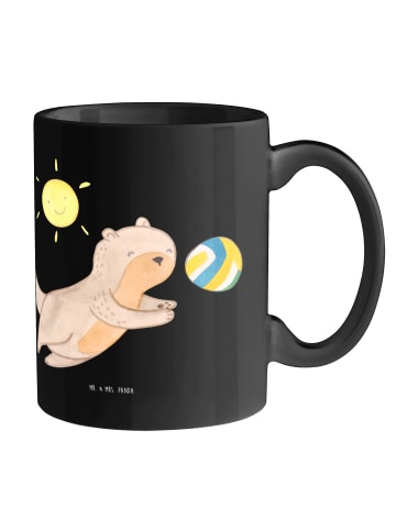 Mr. & Mrs. Panda Geschenktasse Sommer Meer Strand mit Spruch in Schwarz