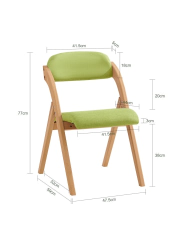 SoBuy Stuhl in Limettengrün - (W) 47.5 x (H) 77 x (L) 41.5 cm