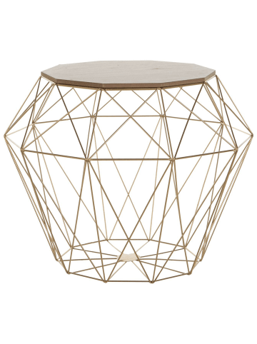 Beliani Beistelltisch ELIDA in Gold/Braun - (W) 43 x (H) 38 x (L) 43 cm