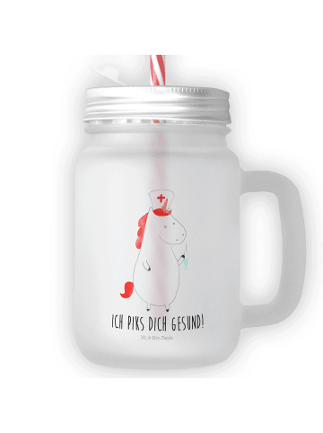 Mr. & Mrs. Panda Glas Einhorn Krankenschwester mit Spruch in Transparent